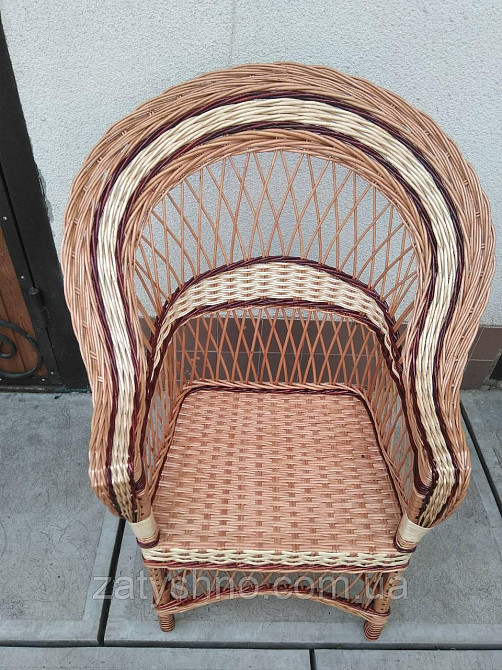 Кресло плетеное светло коричневое большое Киев - изображение 3