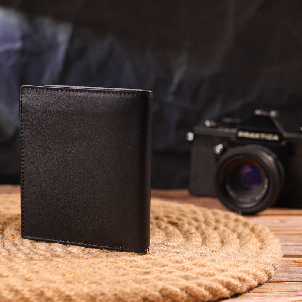 Мужское портмоне из натуральной гладкой кожи CANPELLINI 21500 Черное Киев - изображение 7