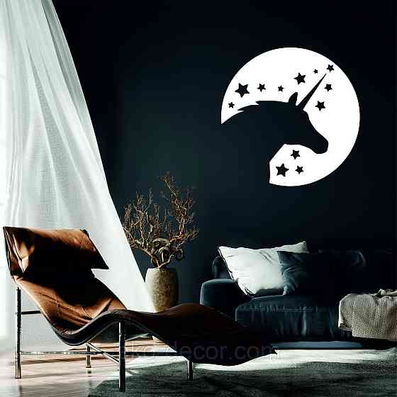 Декоративное настенное Панно «Единорог», Декор на стену 50*50 см, Белый Киев