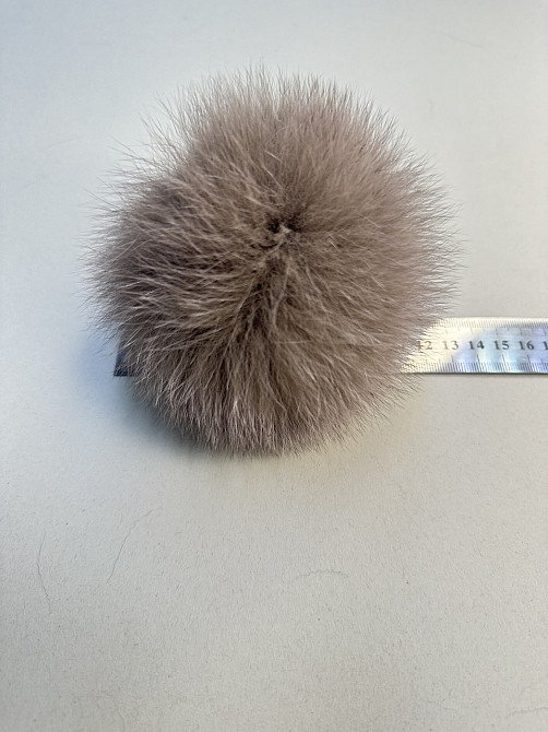 Помпони з натурального хутра песця на шапку 10-12см Кофе Харків - фото 7