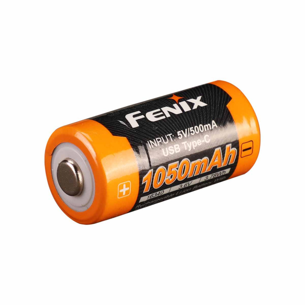 Акумулятор 16340 Fenix ARB-L16 1050 mAh 3.6В Li-ion Type-C (Чорно-жовтогарячий) Вінниця - фото 8