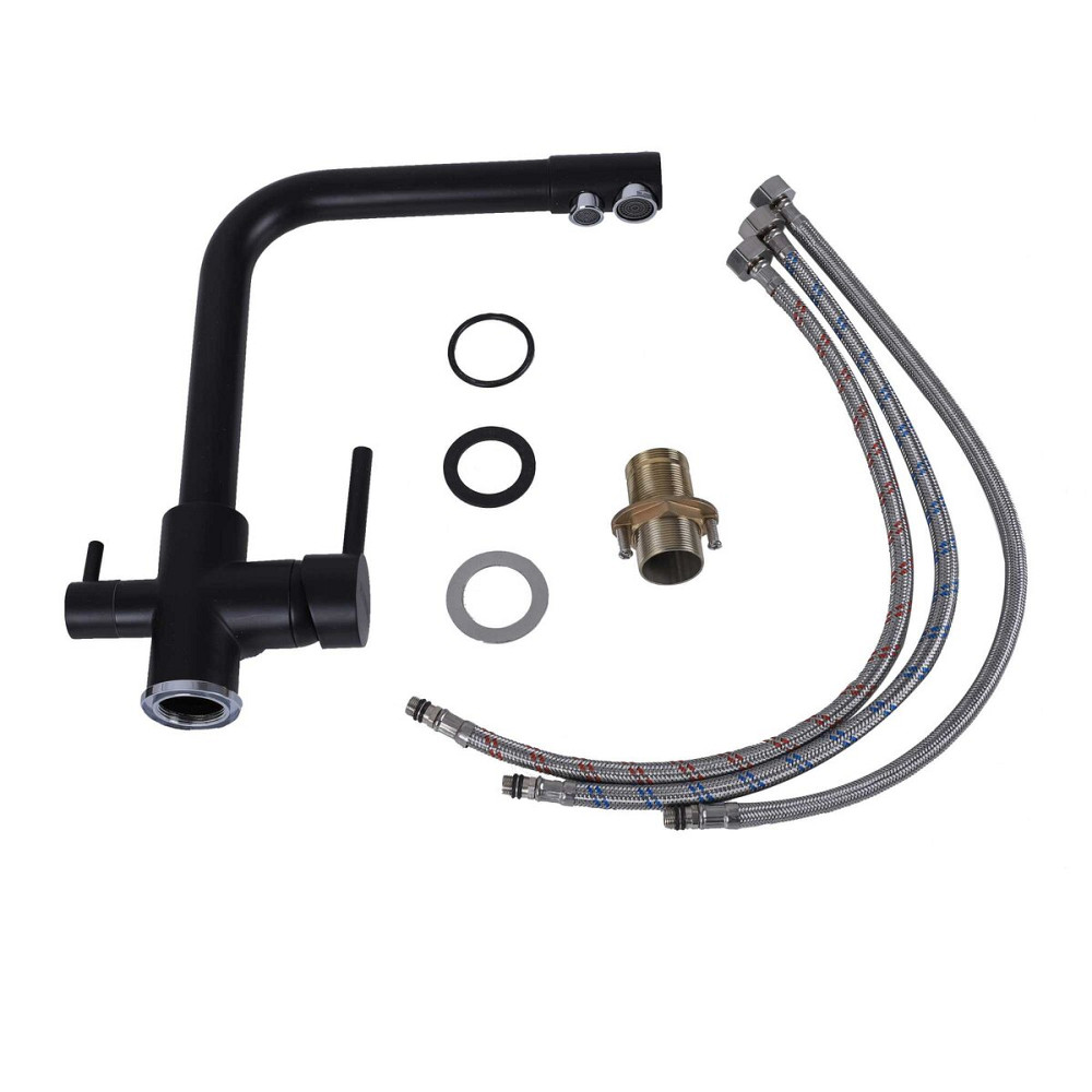 PLATINUM Змішувач кухонний під фільтр Platinum чорний KT 14 Київ - фото 2