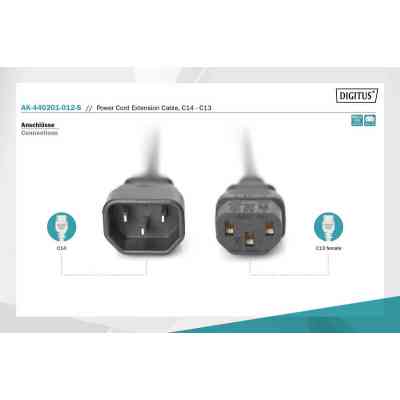 Кабель живлення C13 to C14 1.2m Digitus (AK-440201-012-S) Вінниця