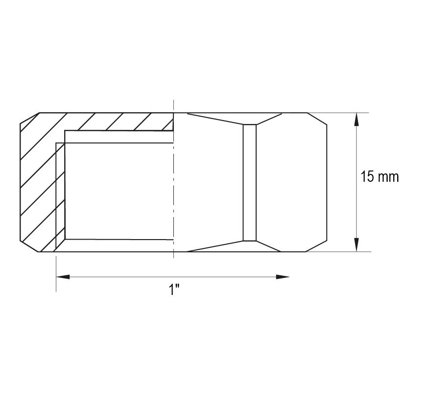 Заглушка Koer KF.P10F.WN - 1'' (без нікелю) (KR3100) Київ - фото 2