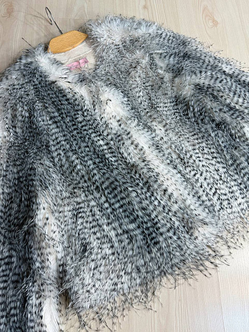 Шуба жіноча Fancy Matinee 111 штучне хутро перо коротка сіра, сірий, L Київ - фото 4