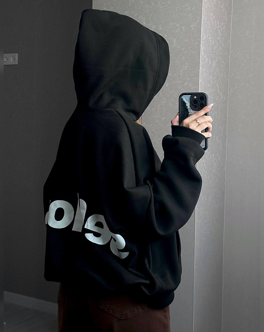 Жіноча стильна тепла худі оверсайз якісна трьохнитка на флісі Одеса - фото 7