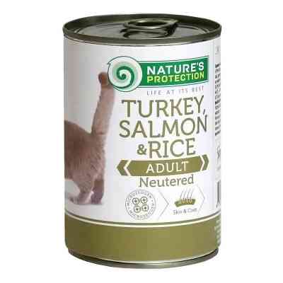 Консерви для котів Nature&apos;s Protection Adult Neutered Turkey, Salmon &amp; Rice 400 г (KIK24636) Вінниця