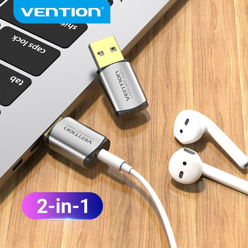 Звукова карта USB AUX jack, TRRS Metal (OMTP-CTIA) Vention сіра Винница - изображение 7