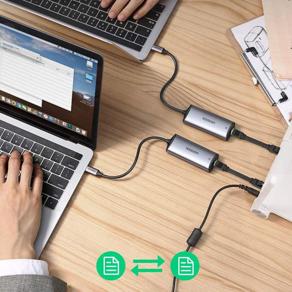 Перехідник USB3.1 Type-C --> Ethernet RJ45 1000Mb CM275 cірий Ugreen (70446) Київ - фото 6