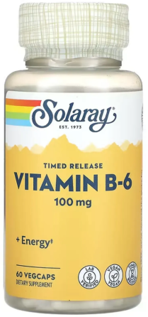 Витамин В6 пиридоксин 100 мг Solaray Vitamin B-6 60 капс Киев