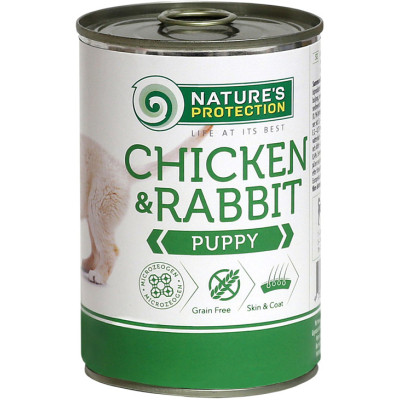 Консерви для собак Nature's Protection Puppy Chicken&amp;Rabbit 400 г (KIK45090) Вінниця - фото 1
