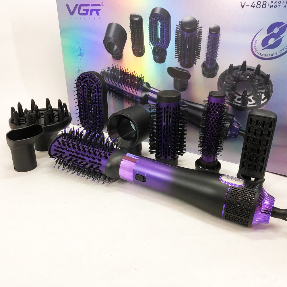 Фен-щітка повітряний з насадками, Фен для красивої укладки волосся, Фен-щітки стайлери AW-19 Львів - фото 4