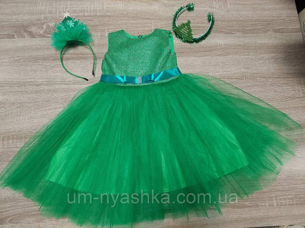 Зеленое платье с блестками платье Елочки Весны Цветочка царевны Лягушки Кривой Рог - изображение 3