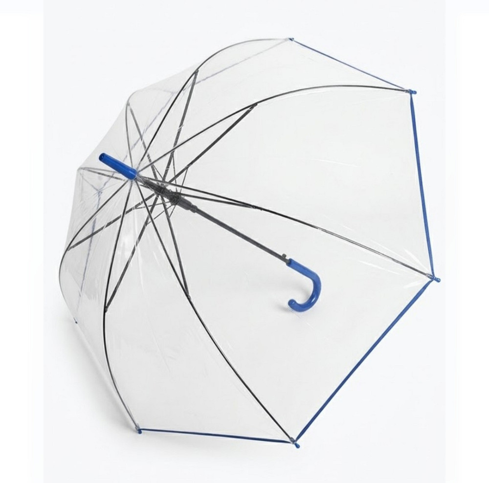 Зонт женский прозрачный тростник с синей каймой Киев - изображение 5