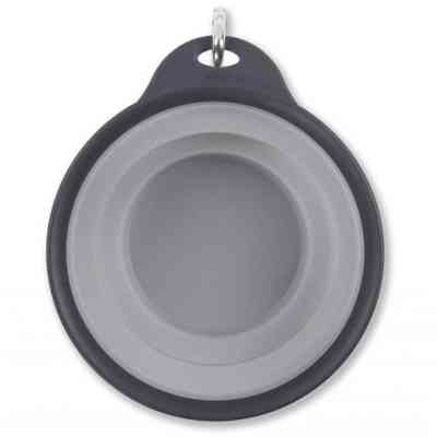 Посуд для собак Dexas Дорожня складна миска Тревел Кап з карабіном велика 480 мл (світло-сіра) (0084297309183) Вінниця