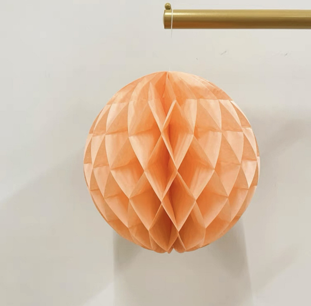 Шар из бумаги Соты 25 см персиковый Киев - изображение 2