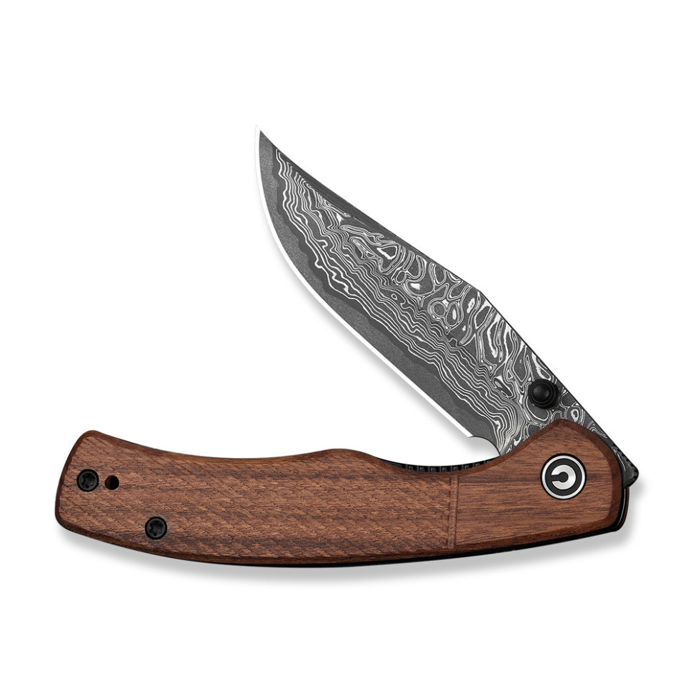 Нож складной карманный Civvi Clingman (7.6 см) Damascus / Guibourtia Wood дерево Киев - изображение 3