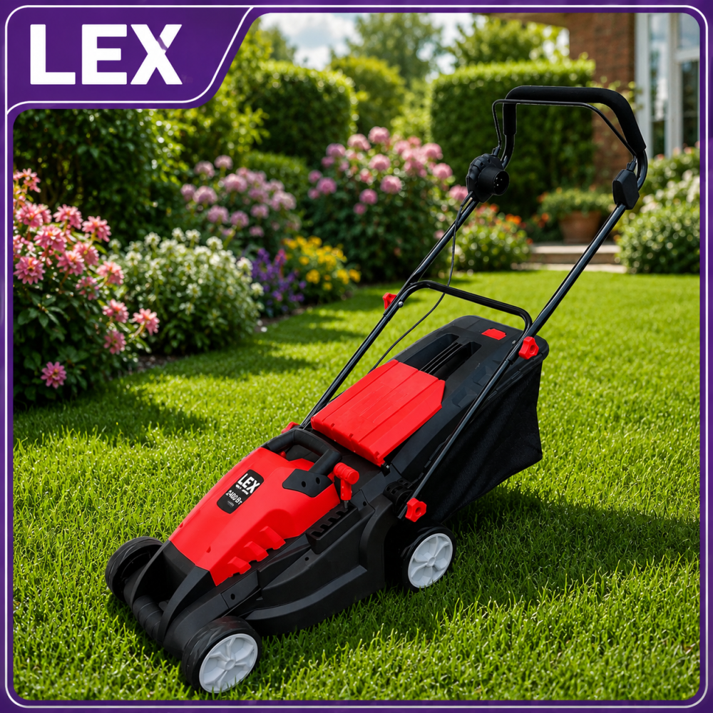 Газонокосилка электрическая для газона LEX LXLM38E, Преимущество электрическая газонокосилка с индуктивным двигателем 2400 Вт Львов - изображение 1