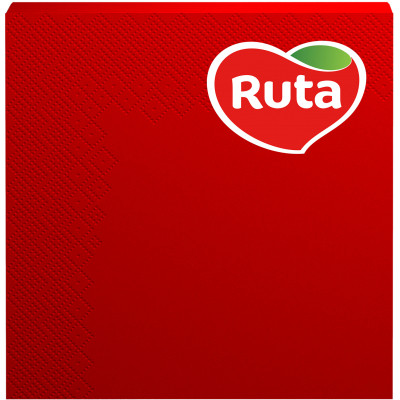 Серветки столові Ruta Колор 3 шари 33х33 см Червоні 20 шт. (4820023741676) Вінниця - фото 1