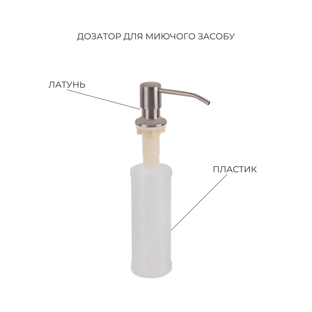 Комплект Lidz Handmade H5045 Мийка для кухні інтегрована Brushedв комплекті з дозатором + Lidz K01G Кошик для кухонної мийки Київ - фото 14