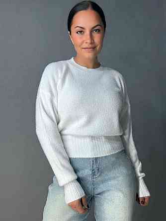 Светр жіночий Fancy Matinee 7571 вафельний з ангори оверсайз, білий, one size Київ