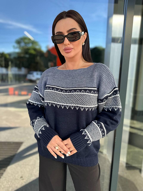 Жіночий модний светр триколірний 44-58р Київ - фото 3