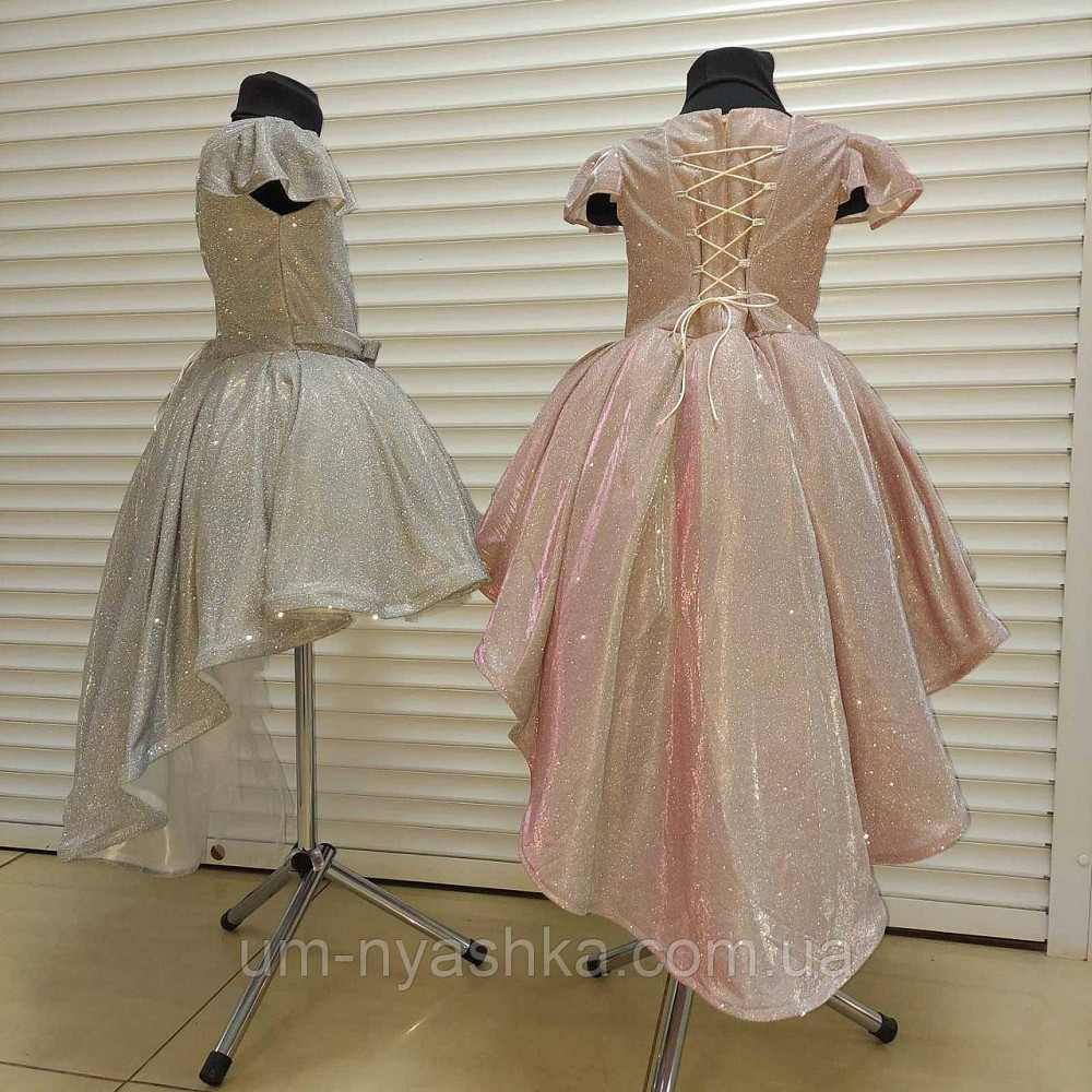 Детское нарядное платье удлиненное сзади люрекс 116-134 Серебро Кривой Рог - изображение 4