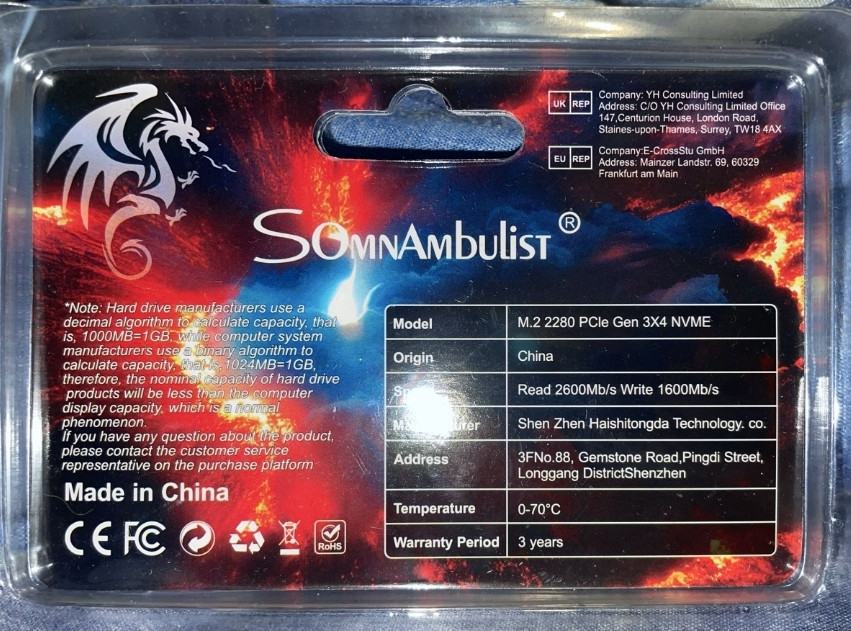 SSD SomnAmbulist NVMe M.2 256ГБ для ноутбуков и ПК Киев - изображение 1