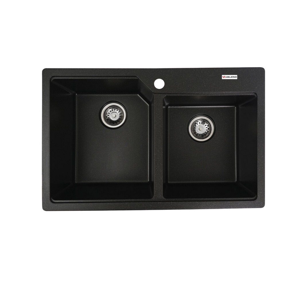 VALESO Гранітна мийка для кухні VALESO HARMONY 7850 матова Чорний металік Киев - изображение 1