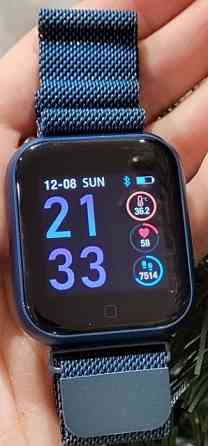 Наручний годинник, електронний, смарт браслет, Smart Watch T80S, сині. Київ