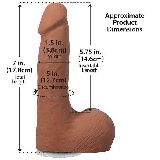 Фалоімітатор Doc Johnson The Realistic Cock ULTRASKYN - 7 Inch with Balls Caramel Sex Aura Київ