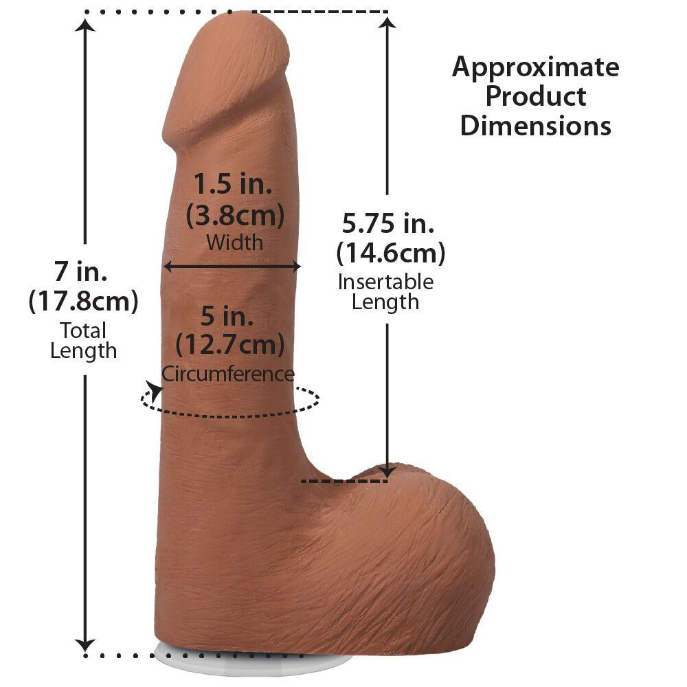 Фалоімітатор Doc Johnson The Realistic Cock ULTRASKYN - 7 Inch with Balls Caramel Sex Aura Київ - фото 5