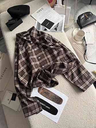Жіноча трендова сорочка в карту батал турецька фланель Шоколадний 2 Одеса