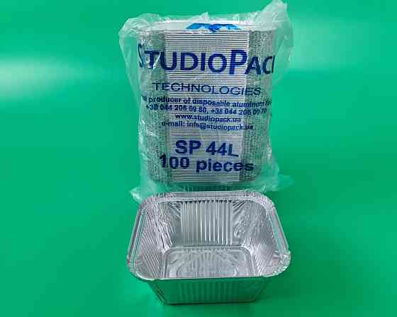 Контейнер з харчової алюмінієвої фольги прямокутний 586мл SP44L 100шт/уп (1 пач.) Харків