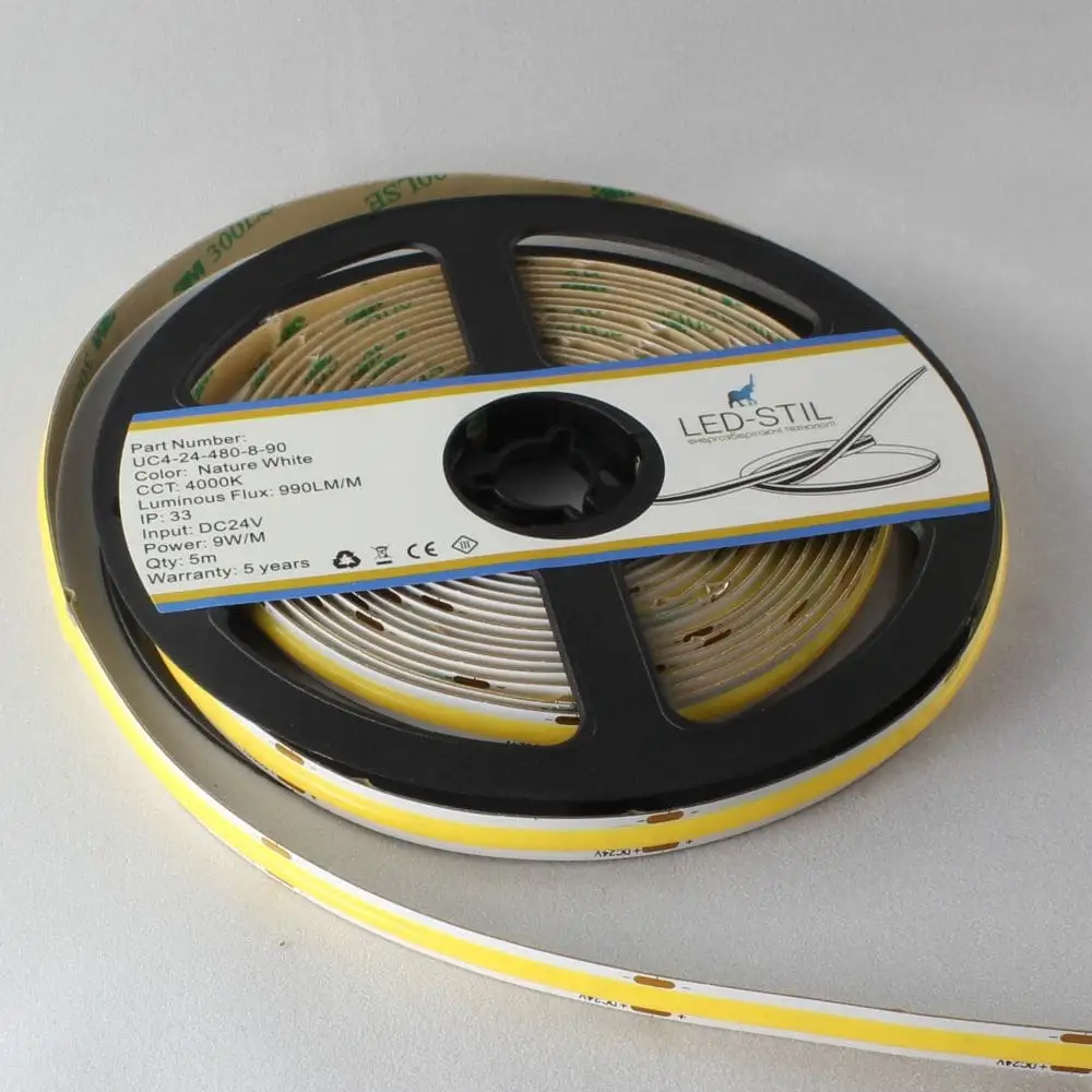 LED-STIL LED стрічка LED-STIL 5000K, 9W, COB, 480 шт, IP33, 24V, 1000LM Коломия - фото 7