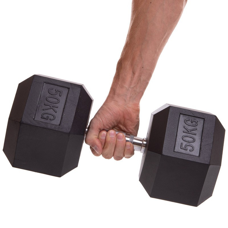 Гантель 50 кг цільна шестигранна Zelart-2679-50 Київ - фото 1