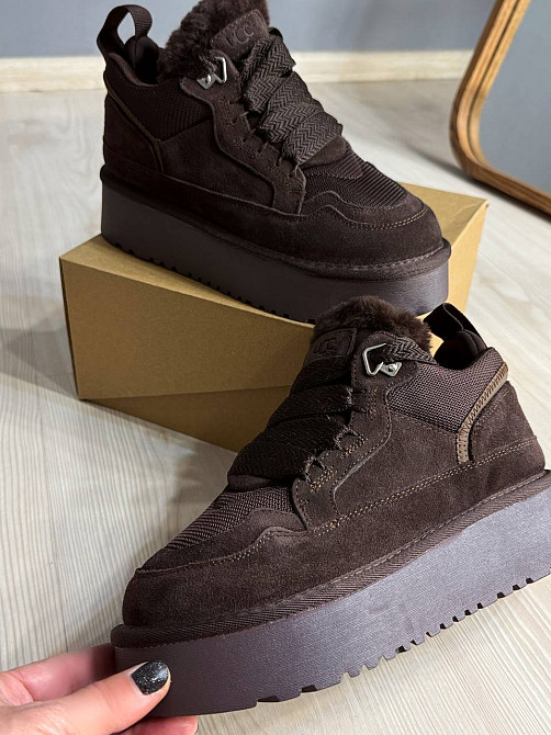 Черевики жіночі Hengji 275-4 уггі замшеві на платформі з хутром коричневі, 40, 25 см Київ - фото 17