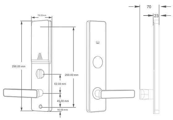Електронний готельний замок PES Hotel, правосторонній, чорний Київ