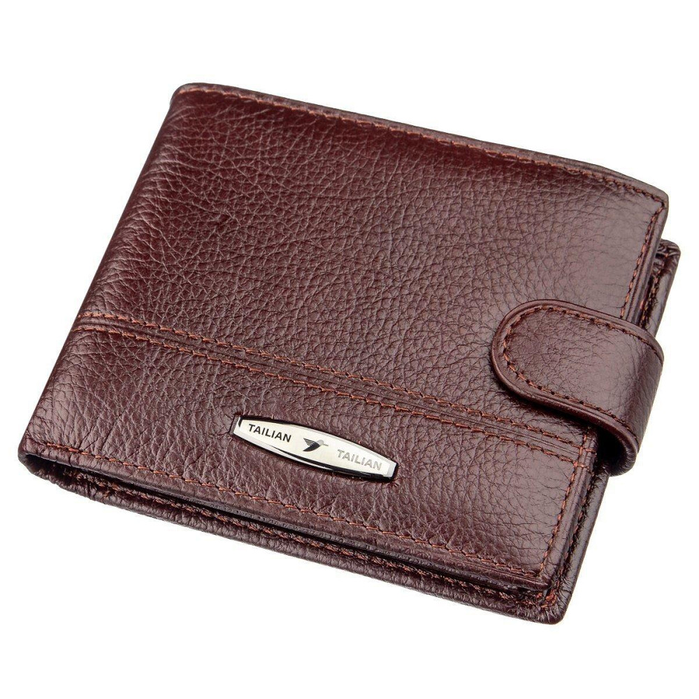 Кошелек мужской флотар кожаный Коричневый (TAILIAN) Киев - изображение 5