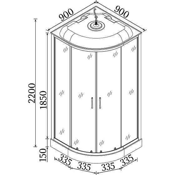 Душевой бокс полукруглый LEBSKO L90MMS BRAVO (4уп.) Киев