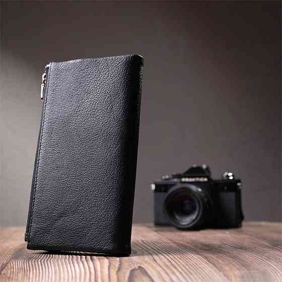 Женское портмоне с блоком для карт из натуральной кожи ST Leather 22698 Черный Киев