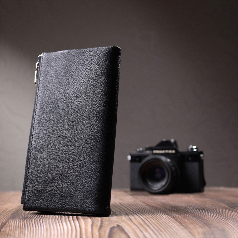 Женское портмоне с блоком для карт из натуральной кожи ST Leather 22698 Черный Киев - изображение 2