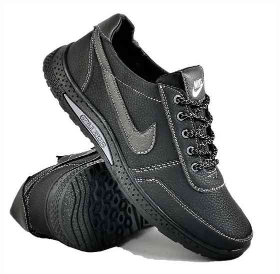 Кроссовки Мужские Nike Чёрные Кожаные Мокасины Найк Форсы (размеры: 40) Видео Обзор Днепр