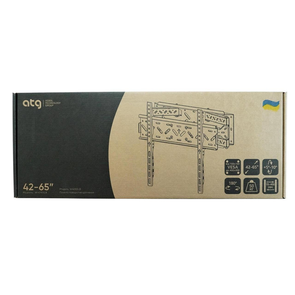 Кронштейн ATG W4265LB (4820276050013) (VESA400х400) Чорний Харьков - изображение 1