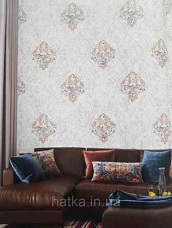 Обои винил на флизелине горячего тиснения DU&KA  Voyage1.06х10 вензеля фон восточный рисунок бежевые Киев