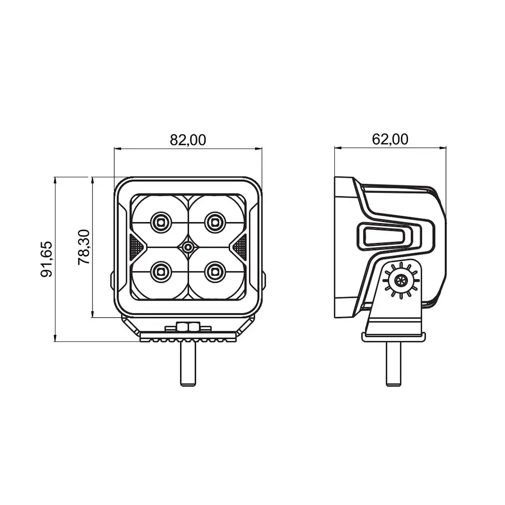 Світлодіодна фара StarLight SL-W0120F квадратна, ближнє розсіяне світло WHITE + DRL 20W 2400Lm 5700K 12/24V Харків - фото 5