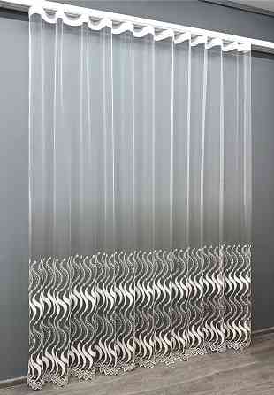 Тюль VR-Textil 1764т Фатин «Омбре» с вышивкой и люрексом Серый с белым 300х270 см (42-0773) Киев