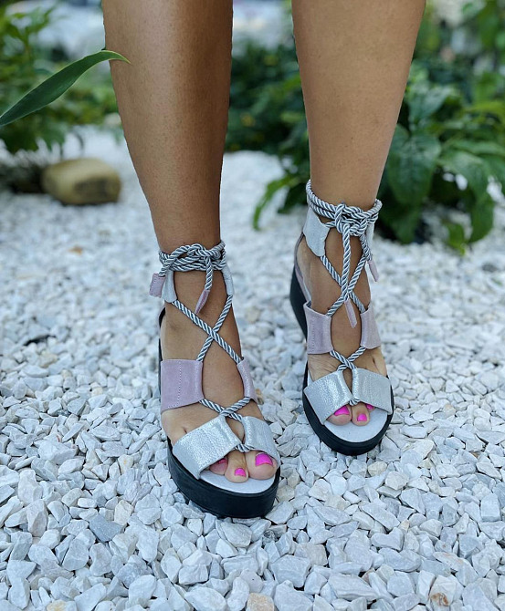 M.KRAFT Босоніжки жіночі M.KRAFT 21506 пудра/срібло (літо, шкіра натуральна) (3575) 38р.39р. Коломыя - изображение 3