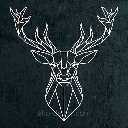 Декоративное настенное Панно «Олень», Декор на стену 70*65 см, Белый Киев
