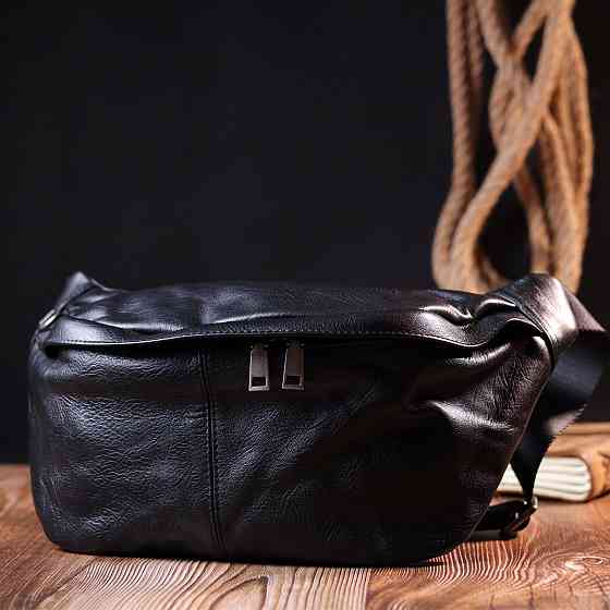 Сумка через плече шкіряна Чорний (Vintage) Київ